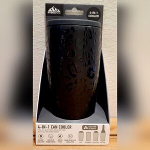 *NEW* HYDRAPEAK 4-in-1 INSULATED BOTTLE/CAN COOLER BLACK LEOPARD PRINT CUTE